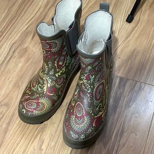 Paisley Patterned Ankle Boots